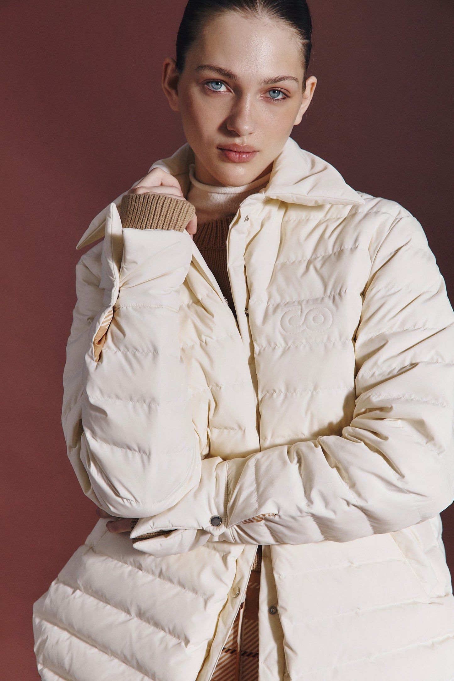 Пухова сорочка молочна/кемл клітинка