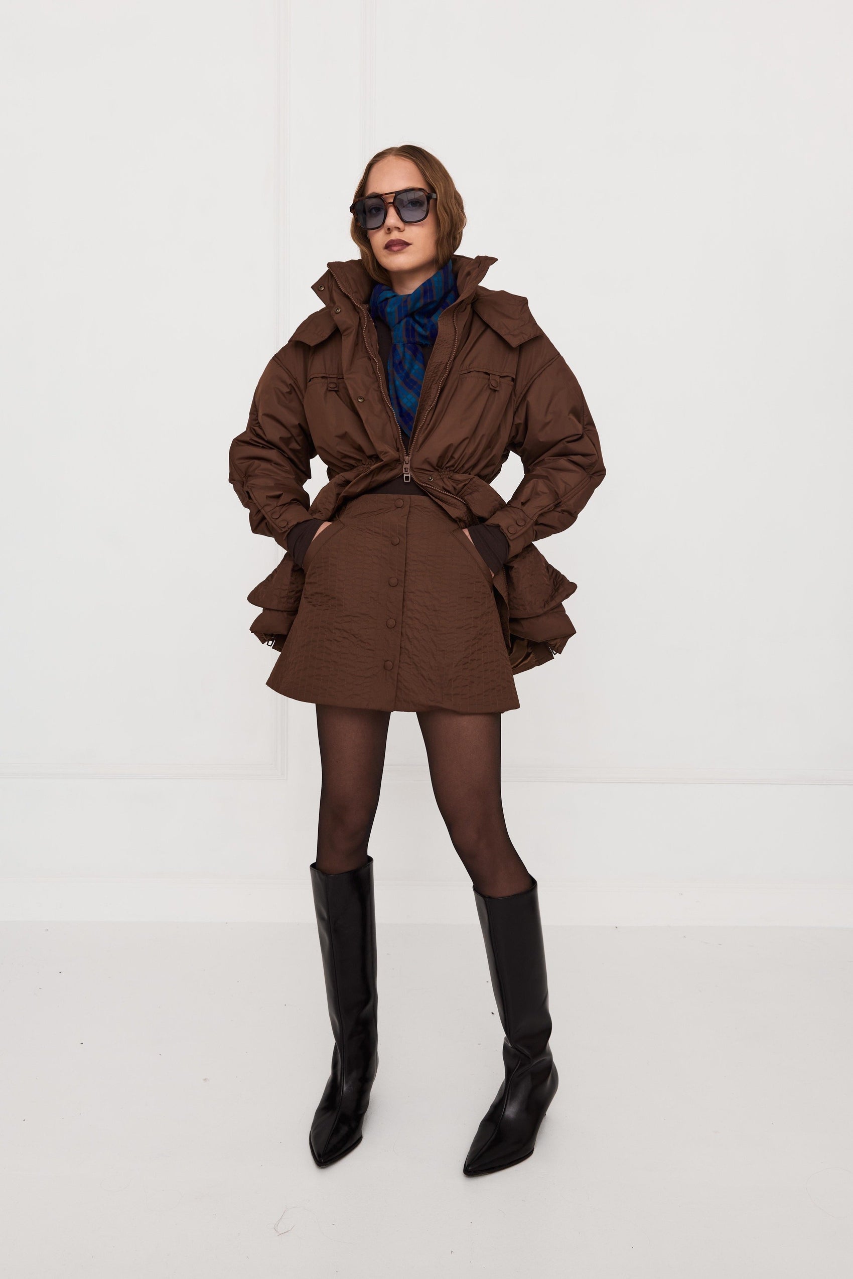 Простьобана міні-спідниця шоколад