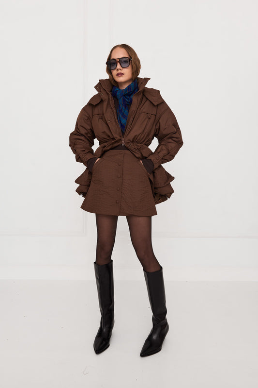 Простьобана міні-спідниця шоколад