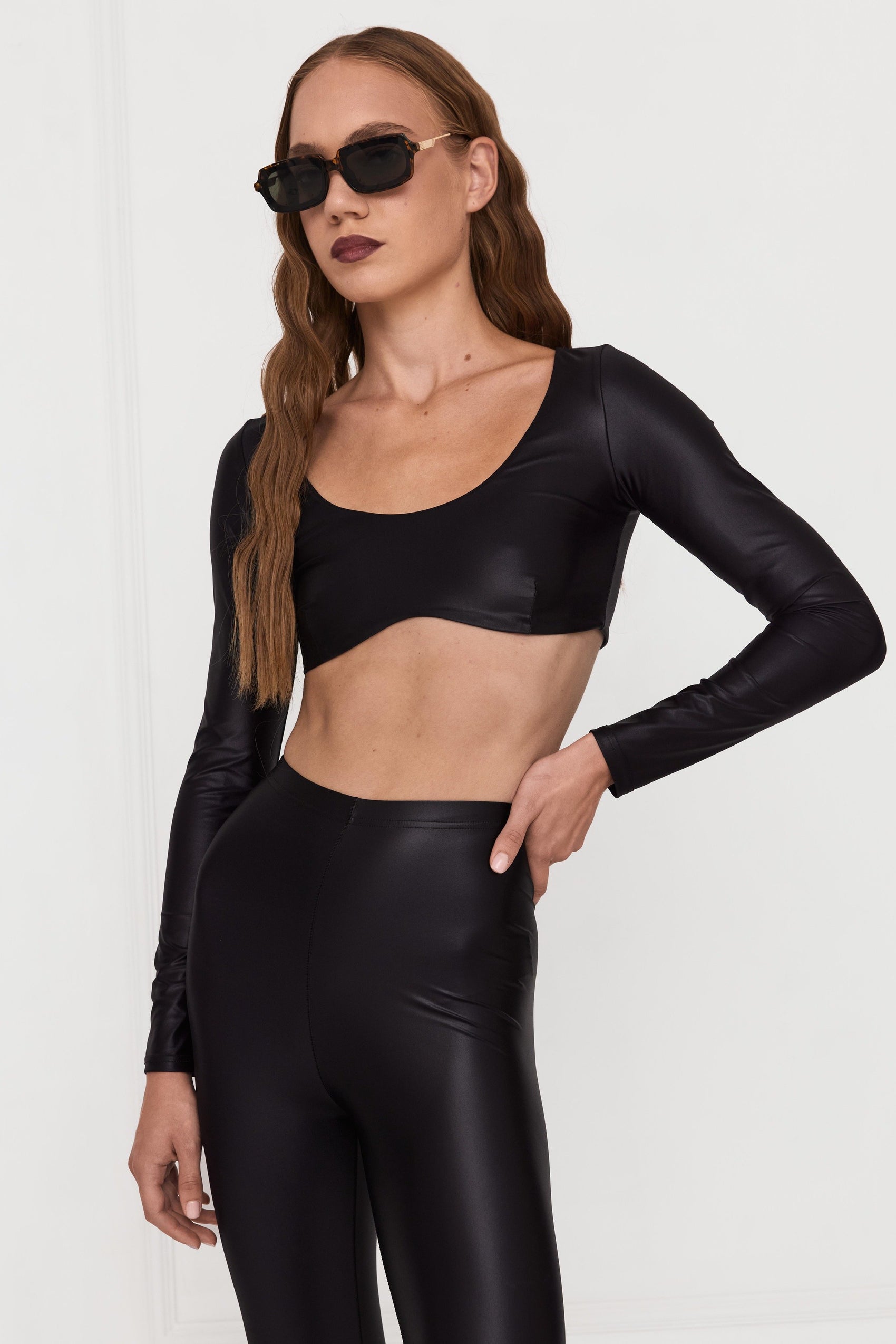 легінси із штрипками шоколадні