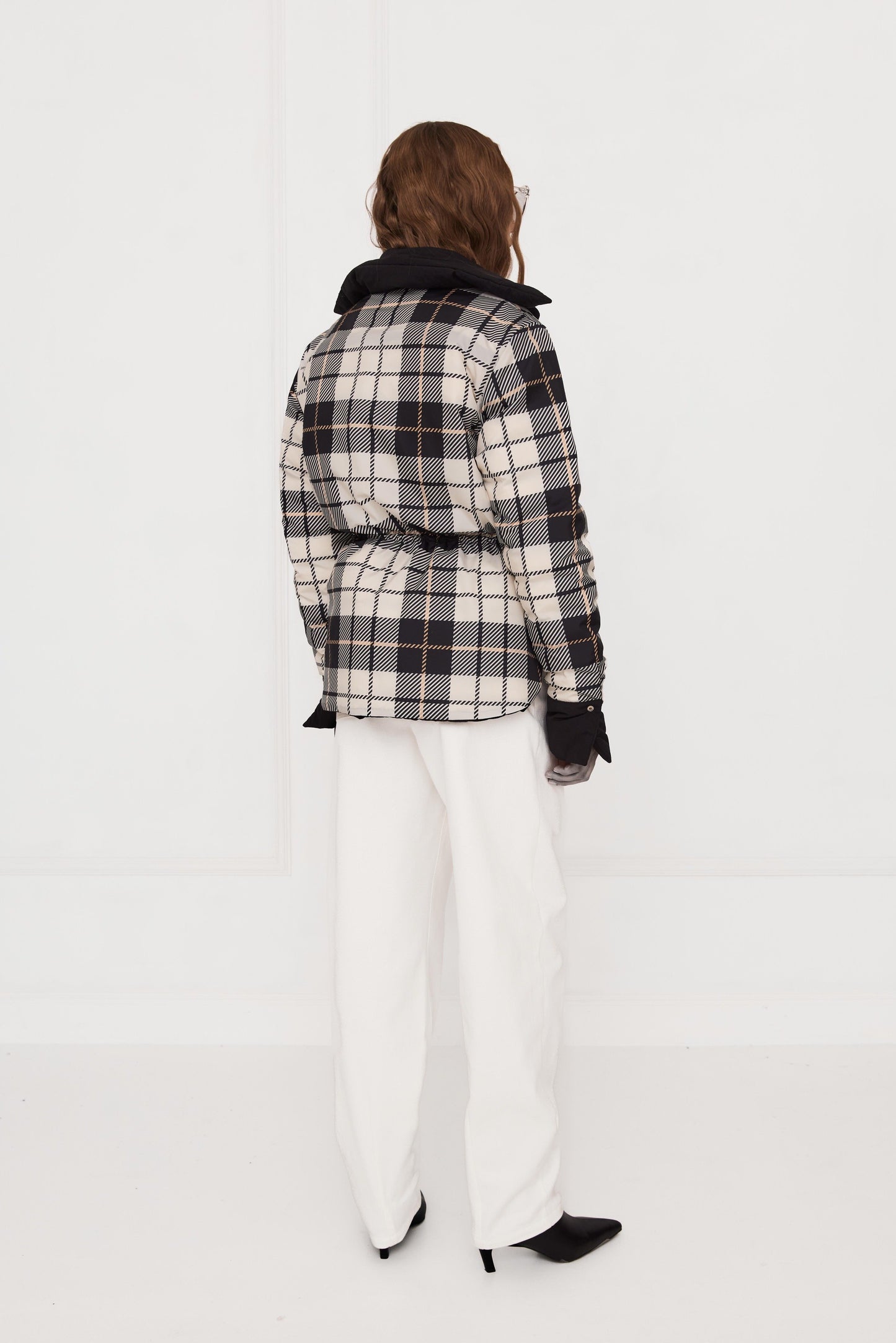 Пухова сорочка чорна/клітинка