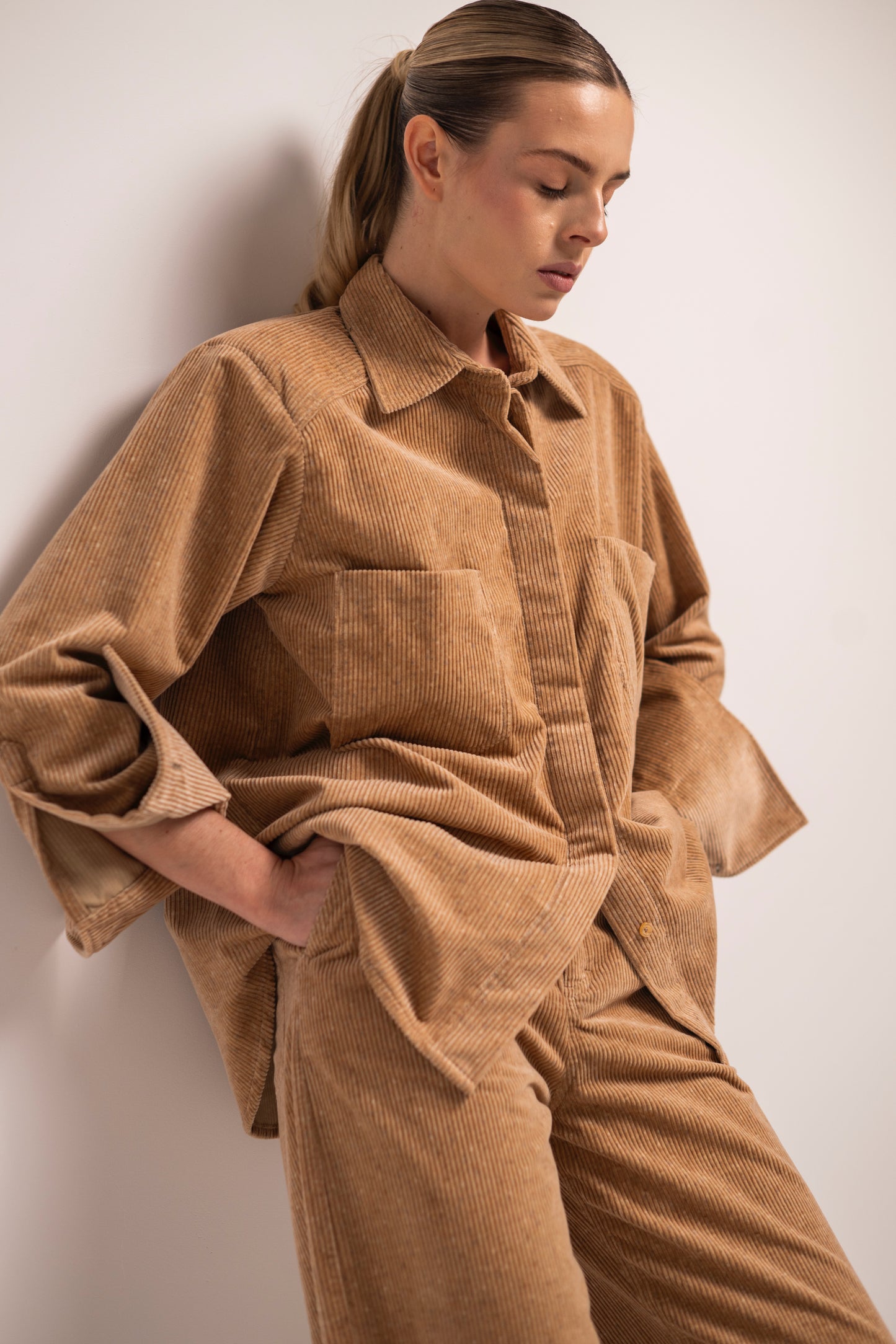 camel corduroy shirt