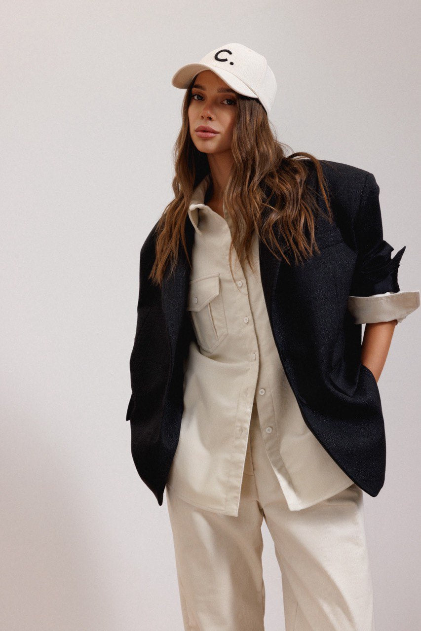 Брюки прямі Corduroy бежеві