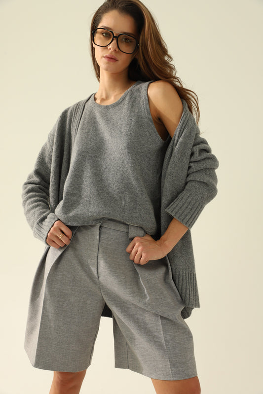 кардиган дуо сірий