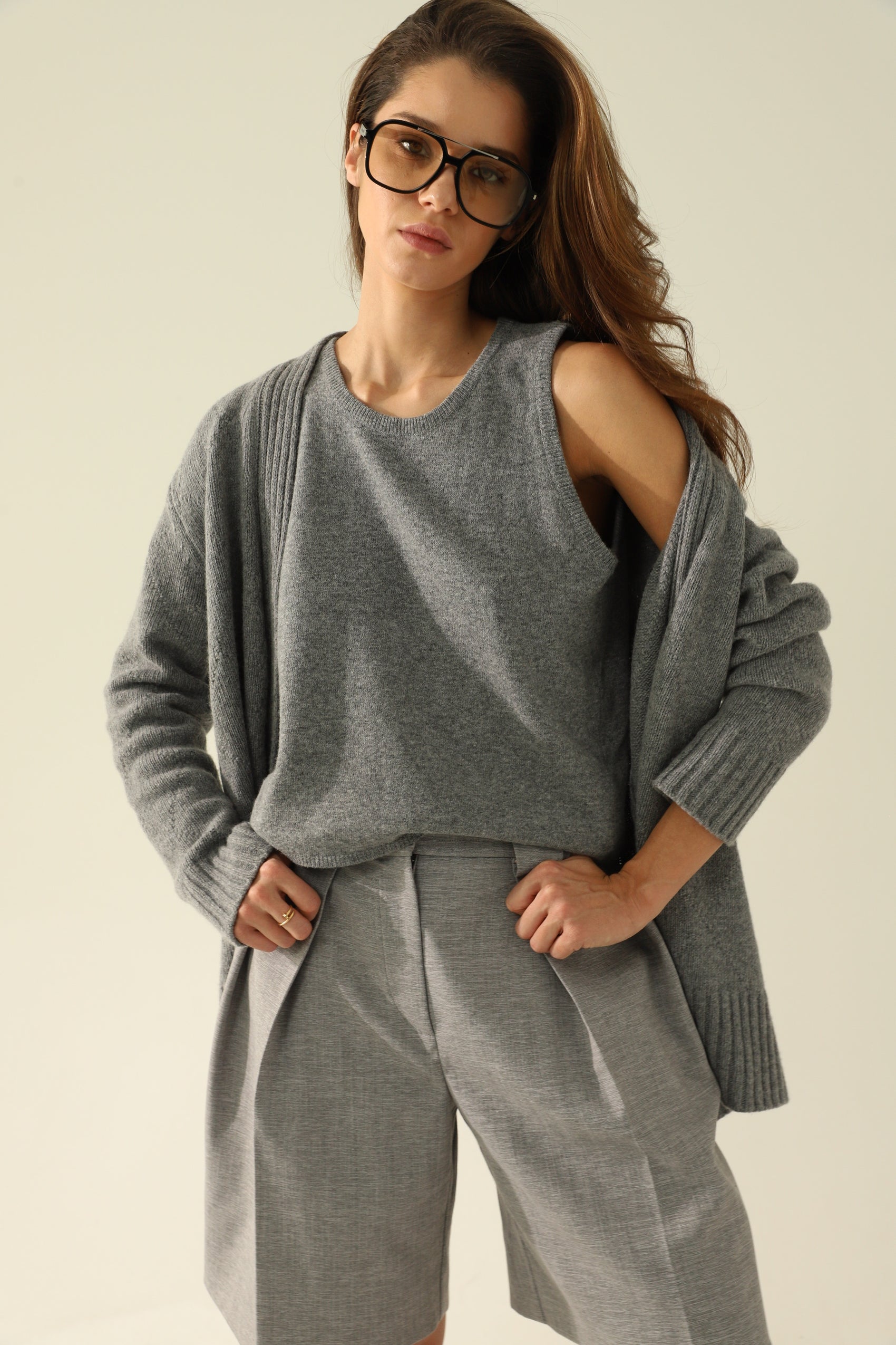 кардиган дуо сірий