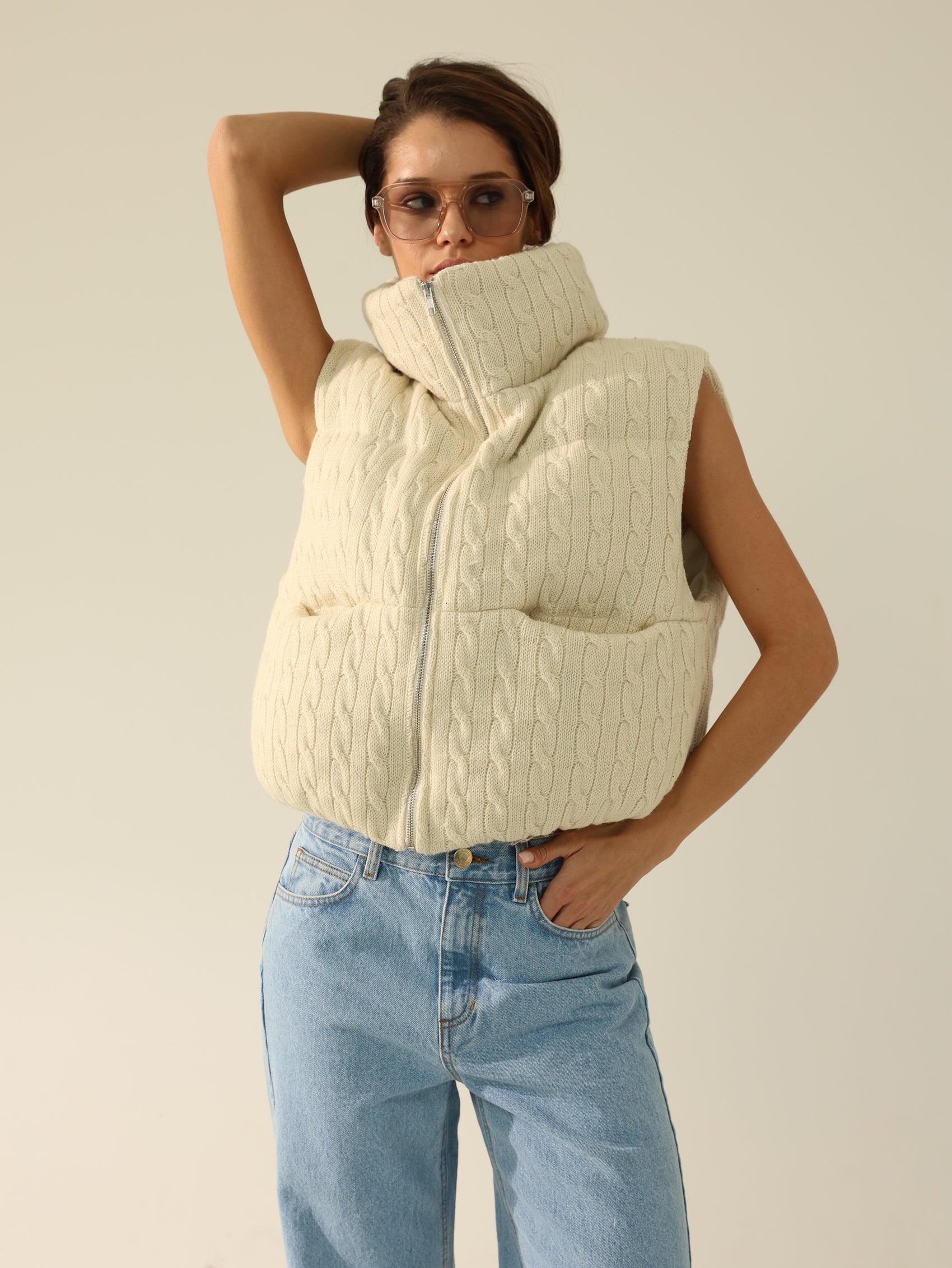 cable knit vest