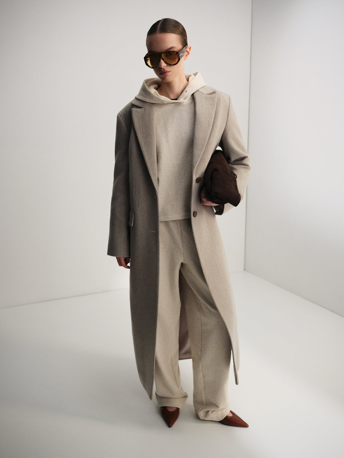 Пальто вовняне капучино  Coat