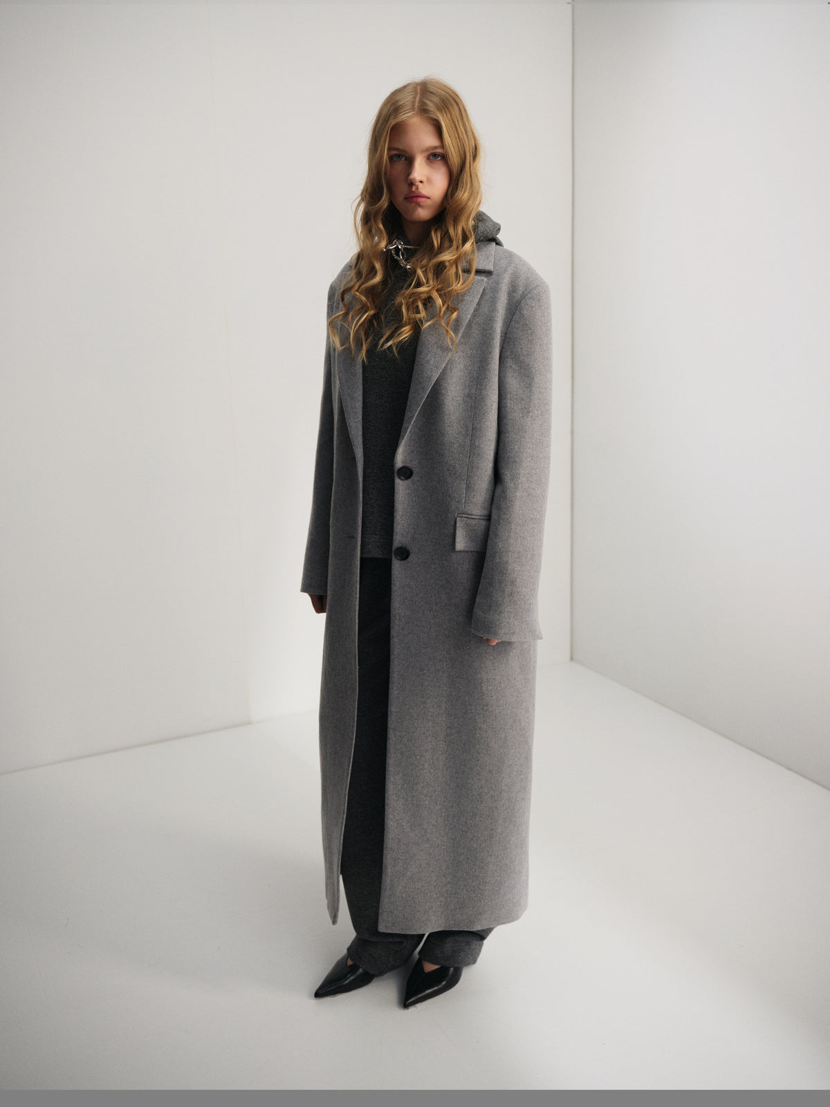 Пальто вовняне сіре Coat