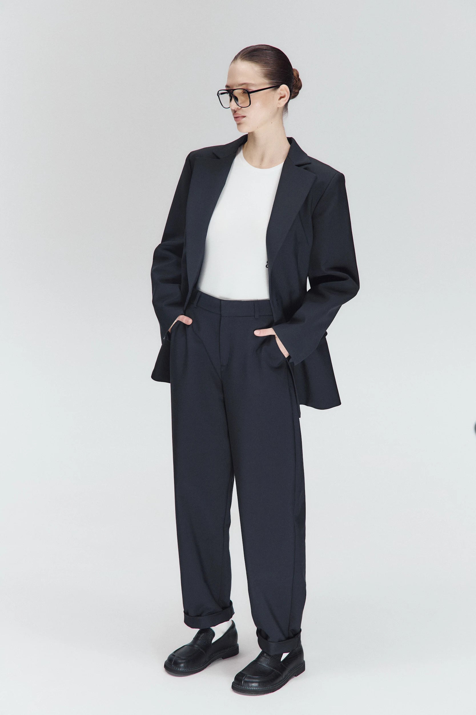 Брюки Barrel leg чорні