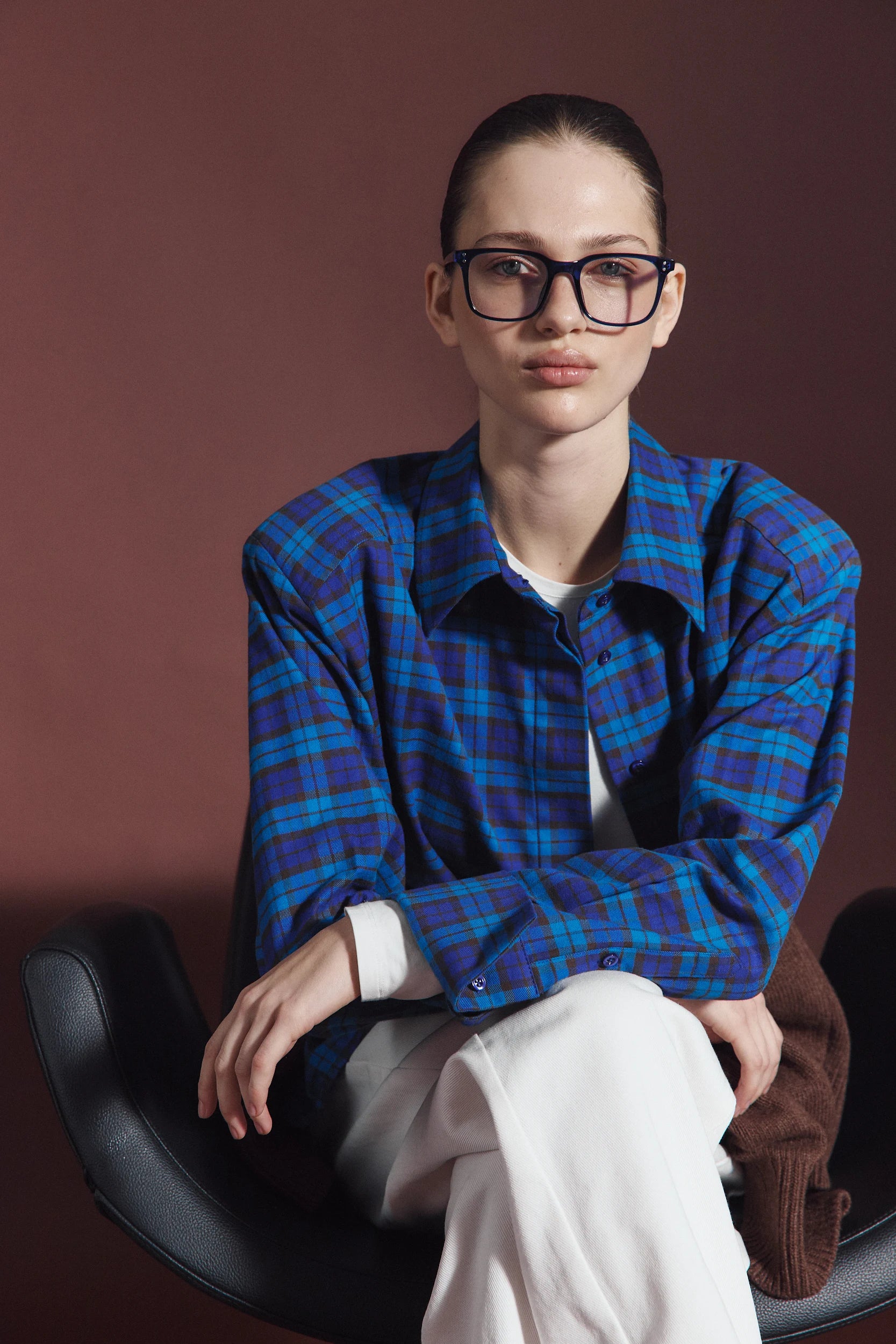 Сорочка фланелева синя