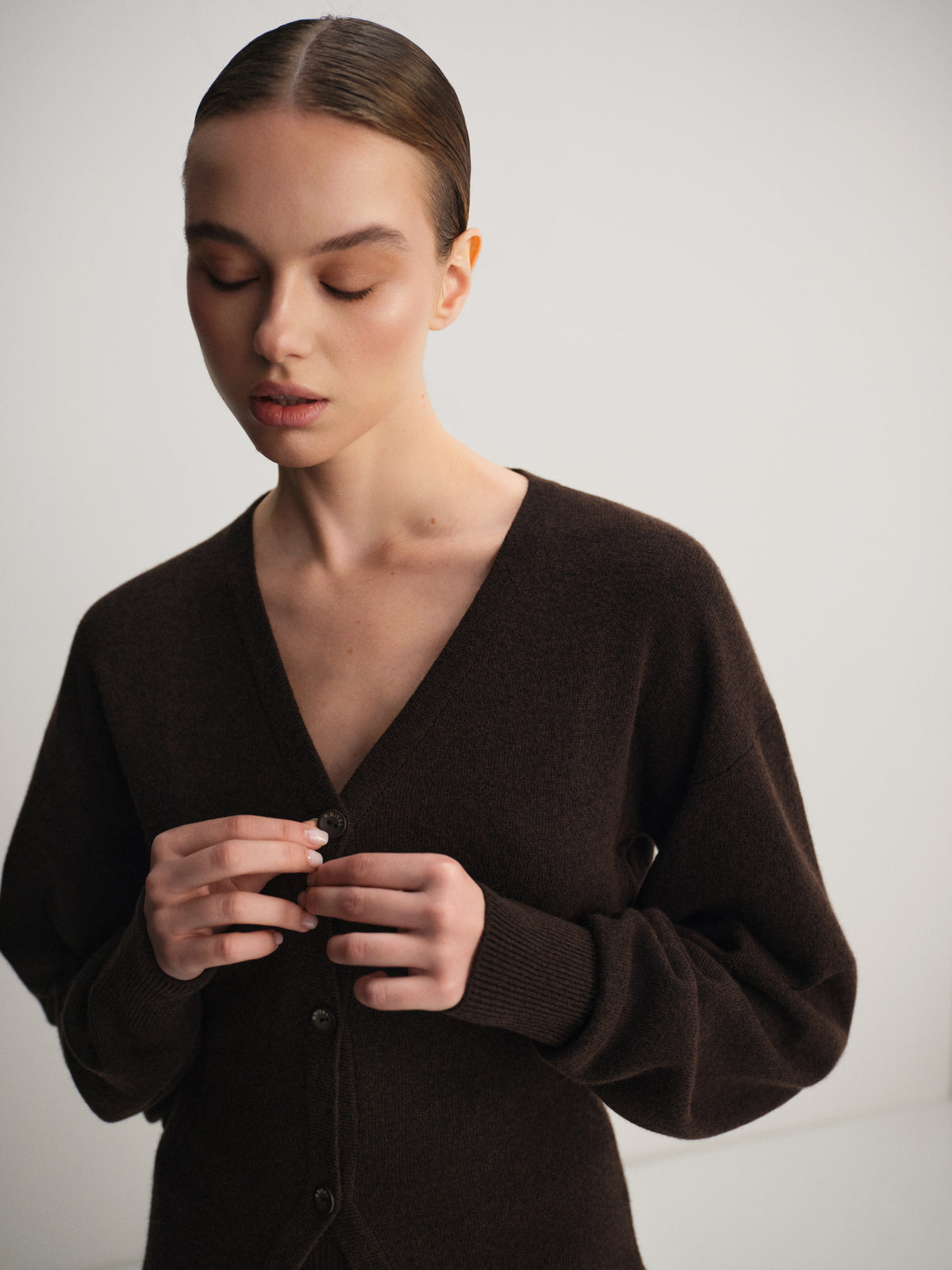Сет вовняний шоколадний KNIT