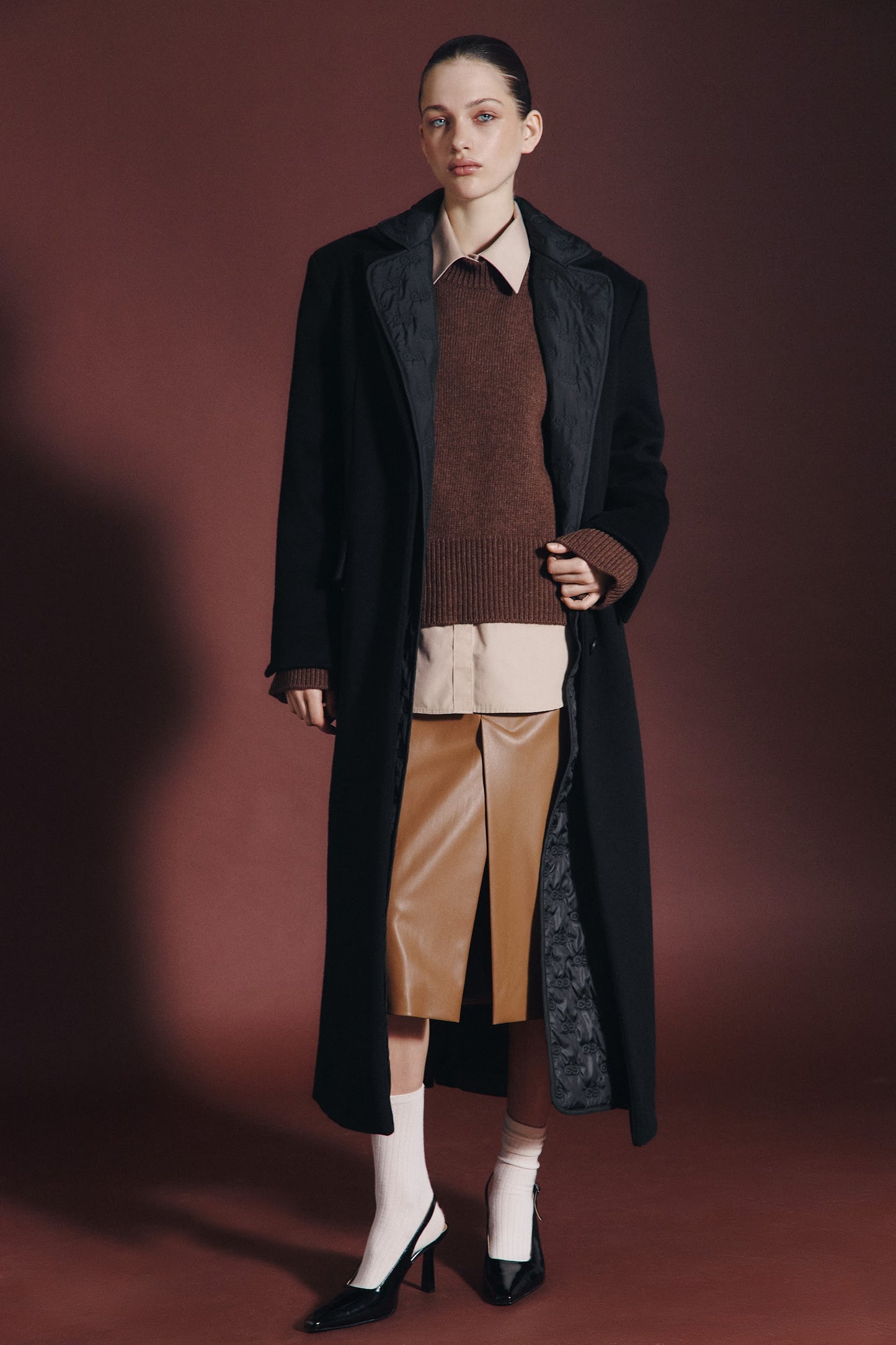 Пальто вовняне з лайнером чорне