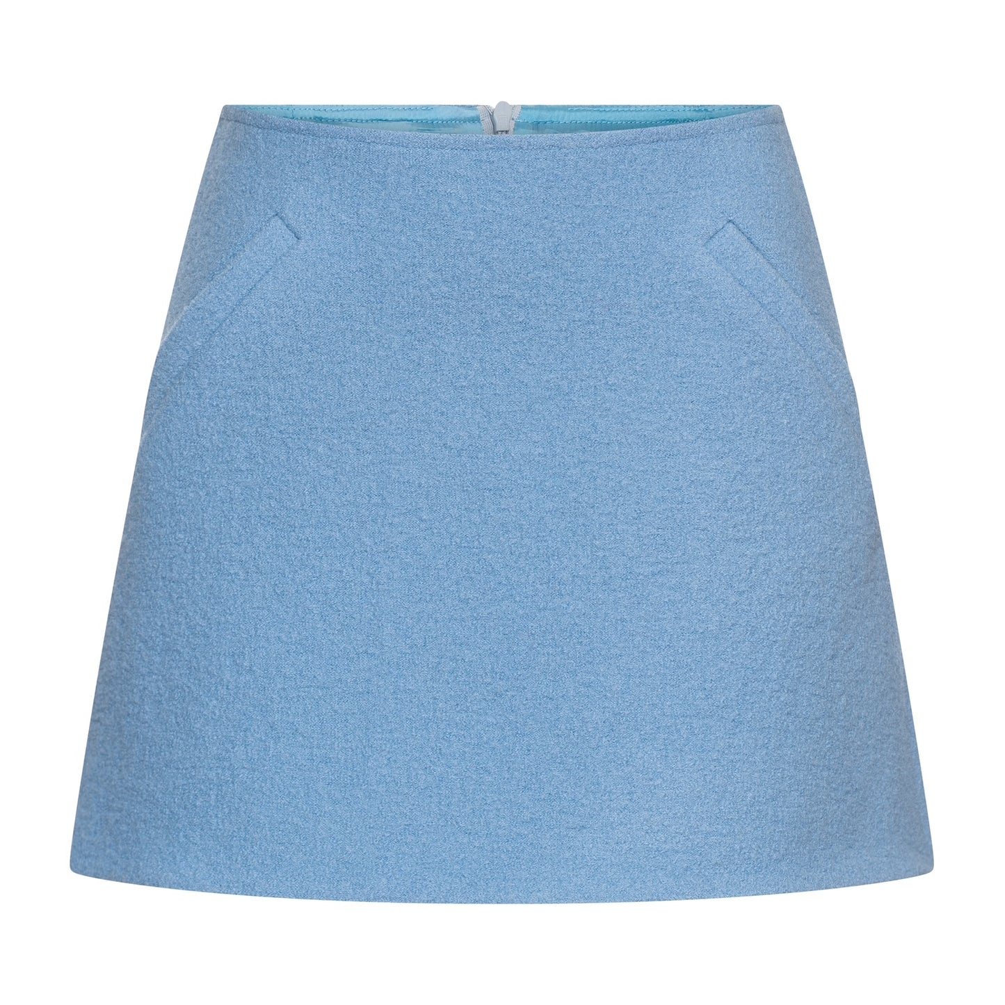 blue boucle mini skirt