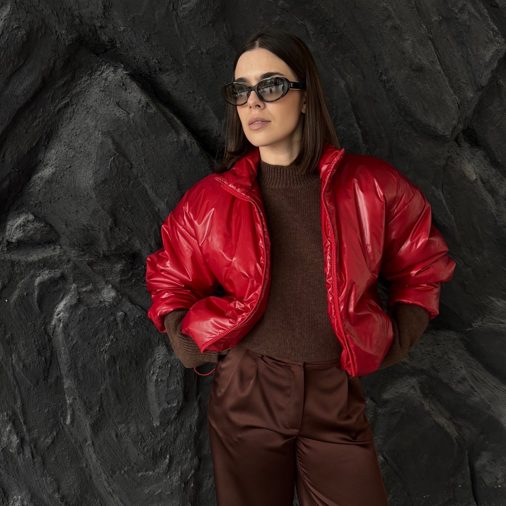 Бомбер Bubble вишневий