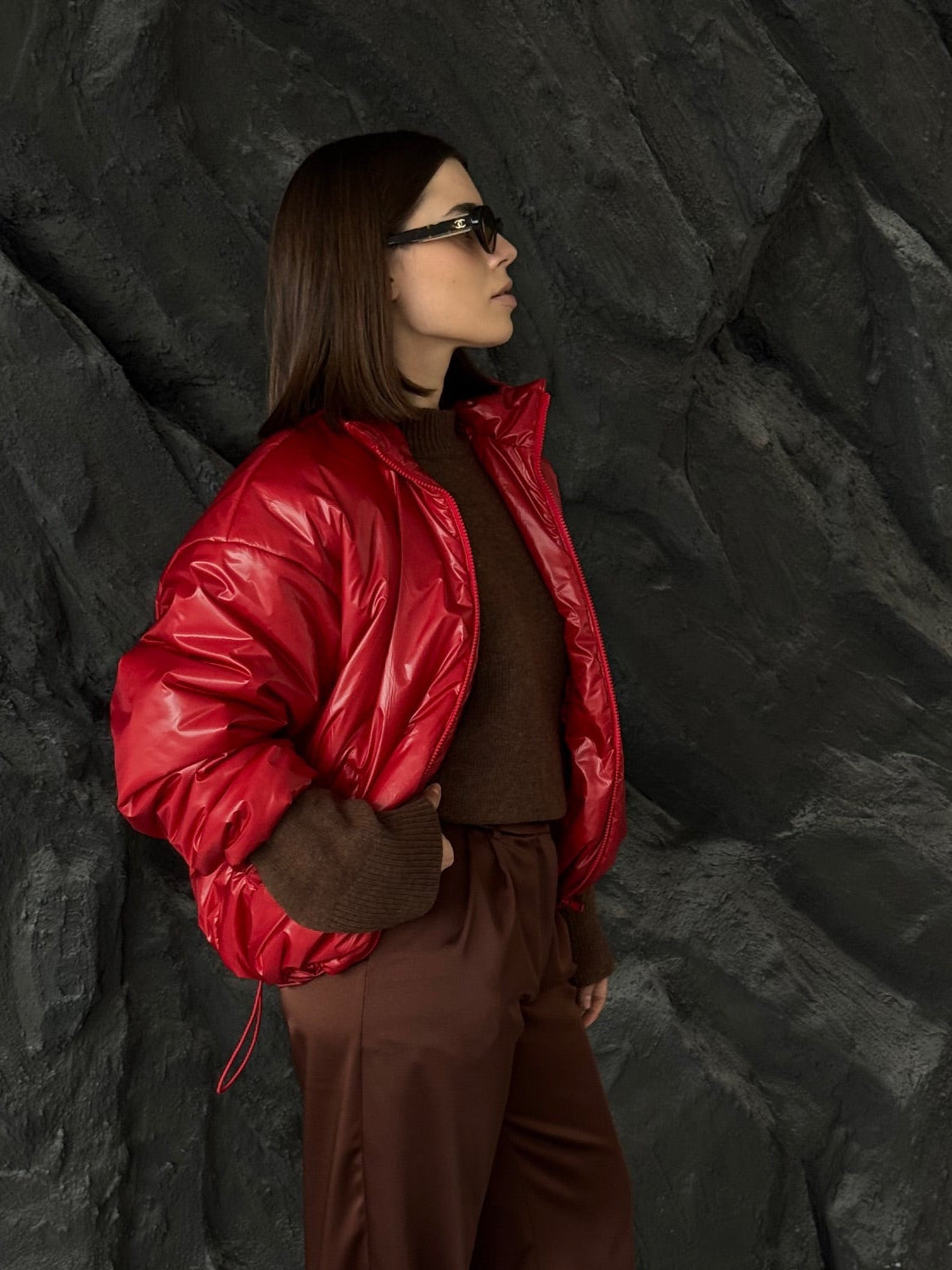 Бомбер Bubble вишневий