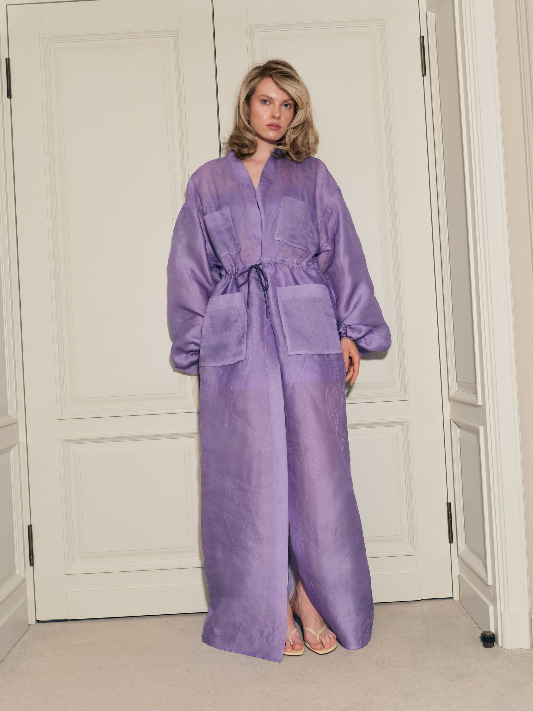 lavender organza kimono