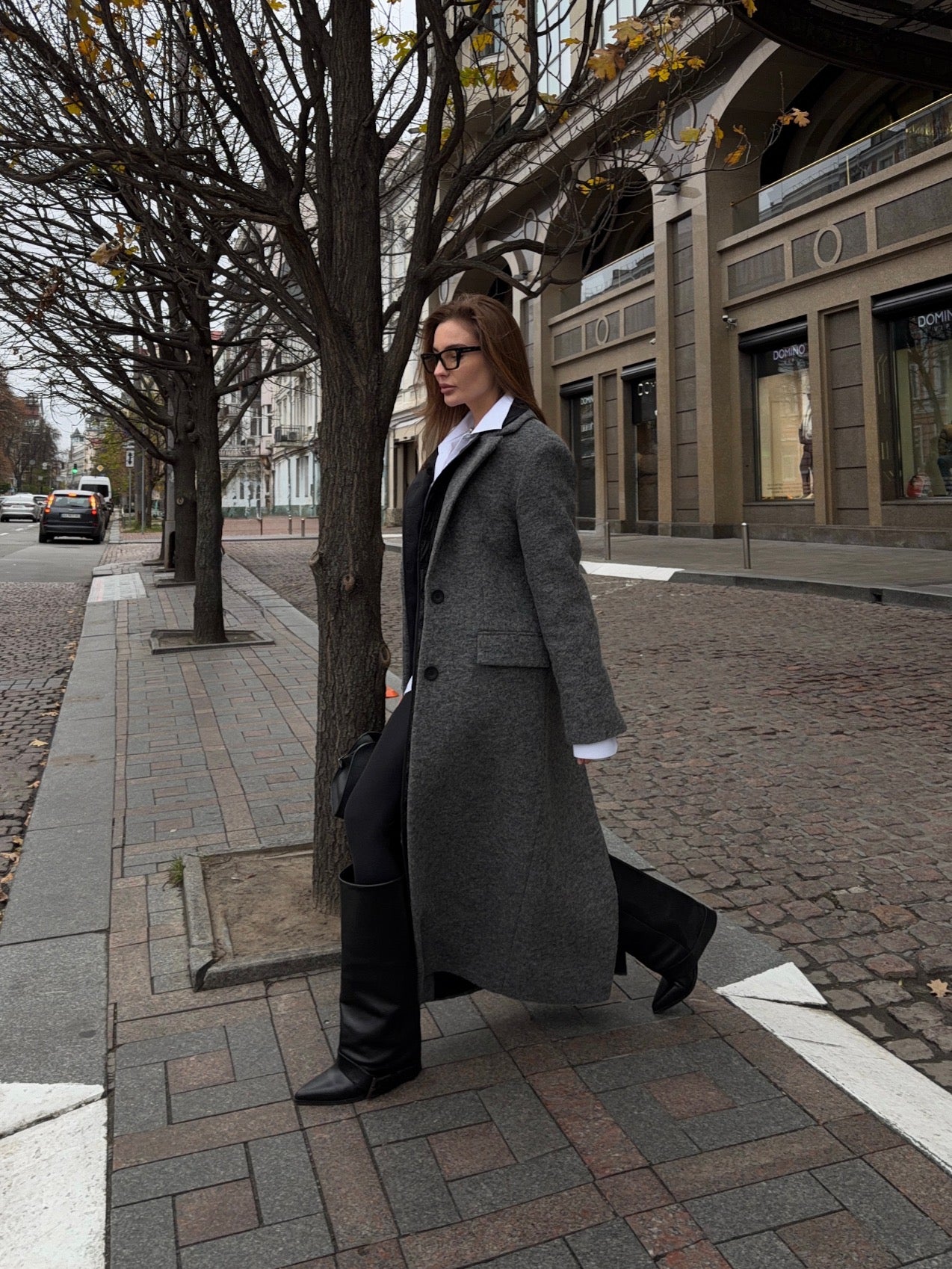 Пальто вовняне з лайнером сіре