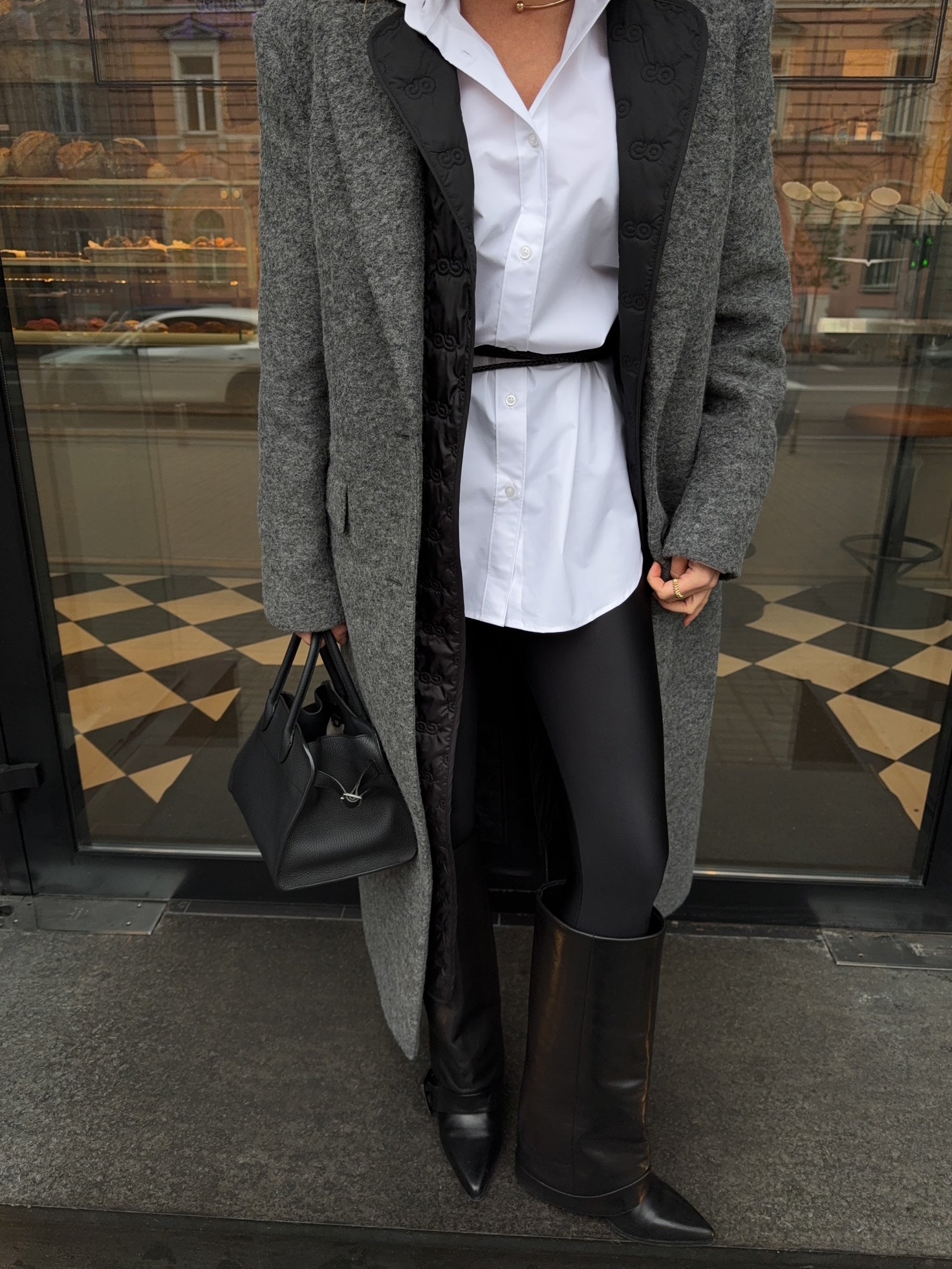 Пальто вовняне з лайнером сіре