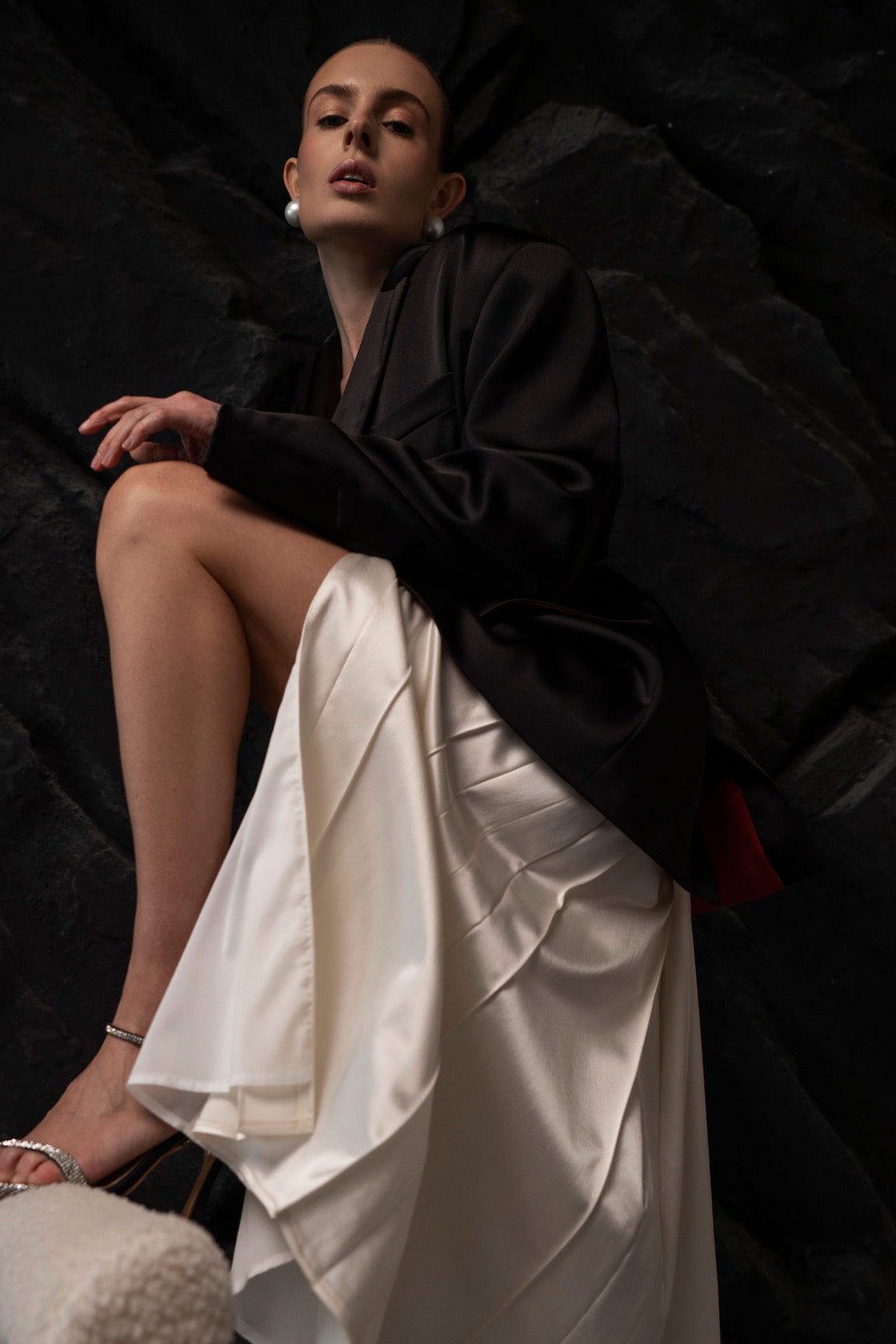 Cпідниця плісе молочна