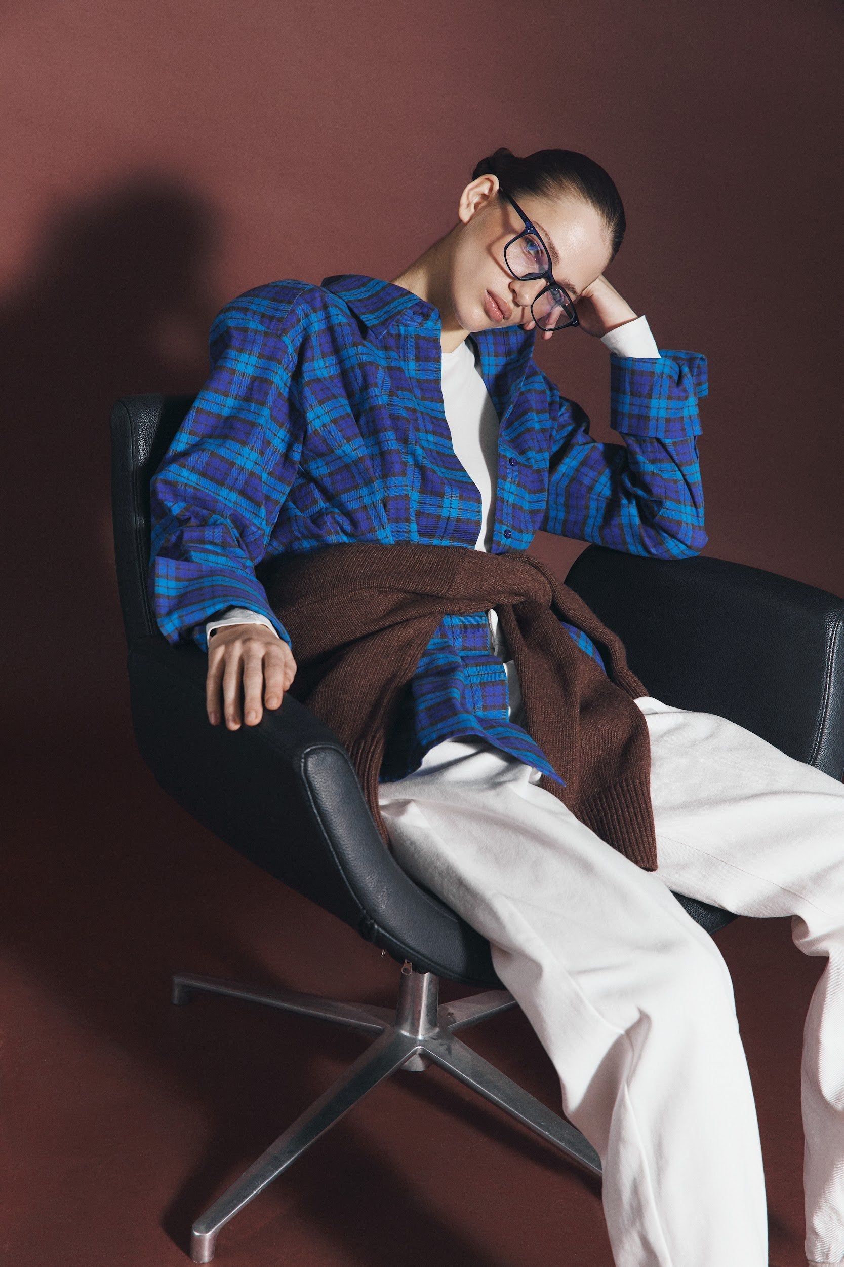 Сорочка фланелева синя