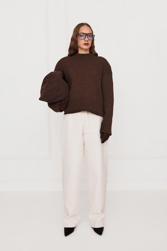 Светр Power Shoulders шоколад