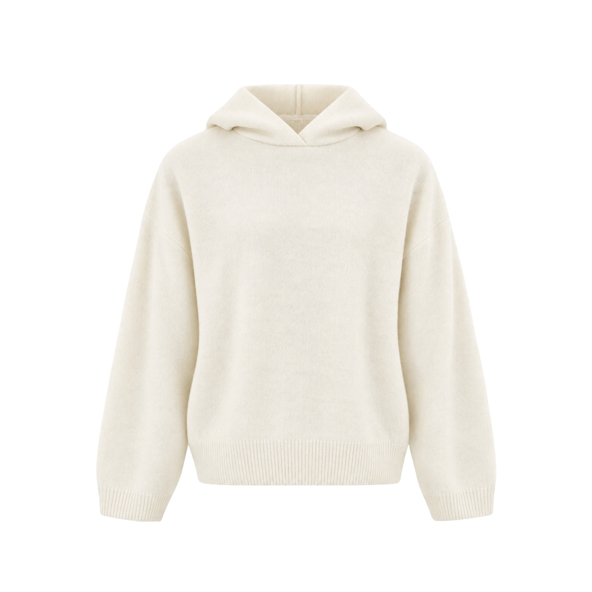 Светр з капюшоном молочний Knit